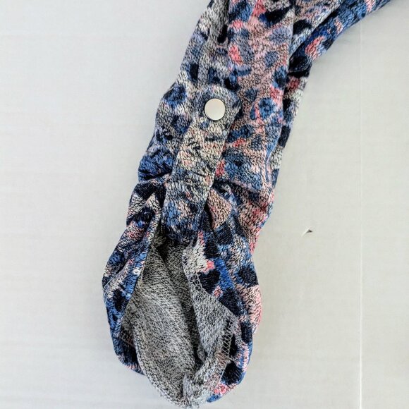 RUBY RD. Women's Long Sleeve Cowl Neck Top  Size M  Blue Multi Print - Picture 5 of 6